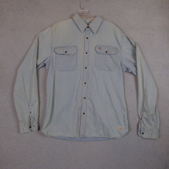 Scotch Center AMS Shirt Men's XL Blue Striped Button Down Long Sleeve Collared - Picture 1 of 10